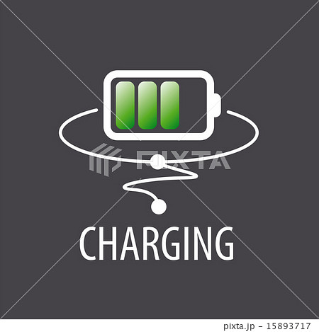vector logo with green battery charging vector logo with green battery charging 15893717