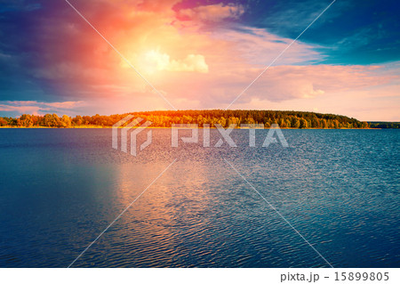 Sunset over big lake Sunset over big lake 15899805