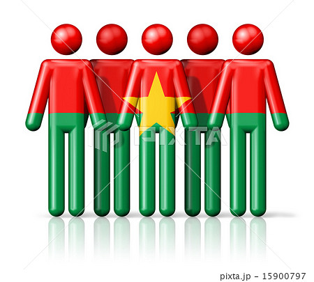 Flag of Burkina Faso on stick figure 15900797