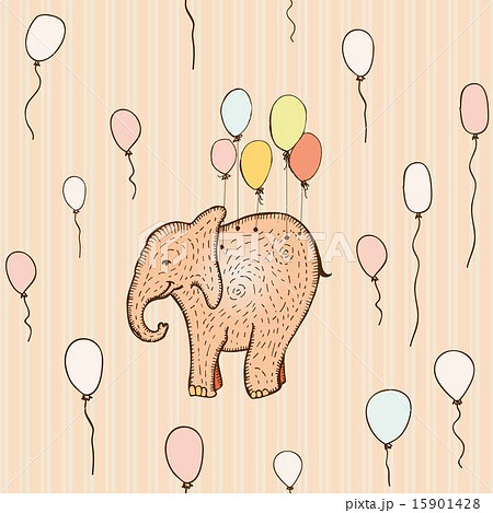 Seamless pattern with flying elephant 15901428