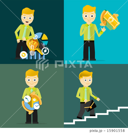 Set of businessman pose character concepts 15901558