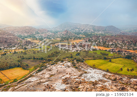 View over Hampi ancient hindu city View over Hampi ancient hindu city 15902534
