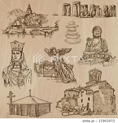 Religion around the World - freehand vectors, pack 15902655