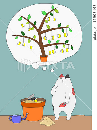 収穫を夢見る猫 15903448