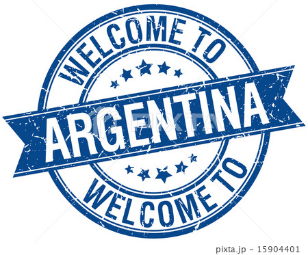 welcome to Argentina blue round ribbon stamp 15904401