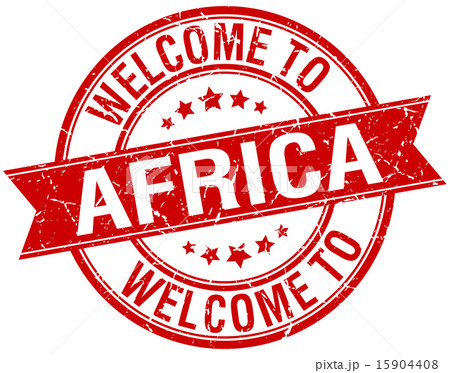 welcome to Africa red round ribbon stamp 15904408