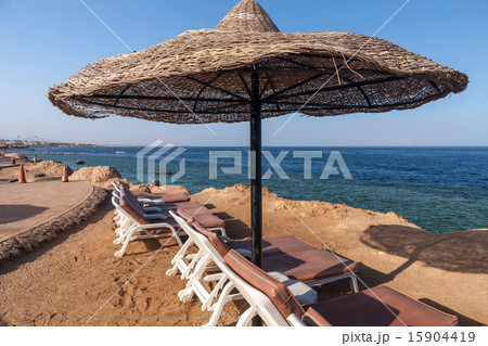 Beach at the luxury hotel, Sharm el Sheikh, Egypt 15904419