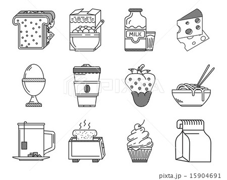 Healthy nutrition black line vector icon 15904691