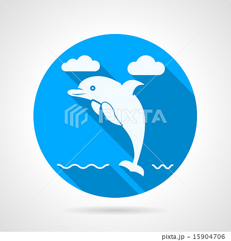 Dolphin Flat Vector Iconのイラスト素材