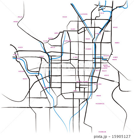 京都の略地図＿墨　広域 15905127
