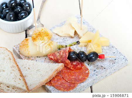 mix cold cut on a stone with fresh pears mix cold cut on a stone with fresh pears 15906871