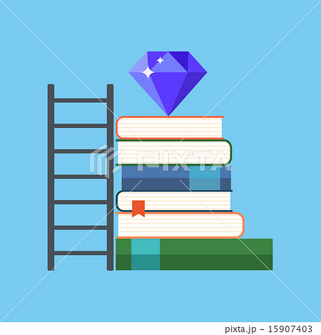 Way to knowledge wealth concept. Flat design. 15907403