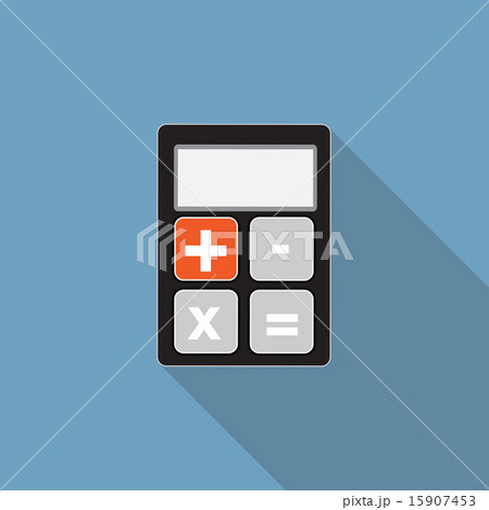 Calculator Flat Icon with Long Shadow, Vector Illustration Calculator Flat Icon with Long Shadow, Vector Illustration 15907453