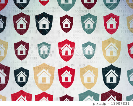 Finance concept: Shield icons on Digital Paper background Finance concept: Shield icons on Digital Paper background 15907831