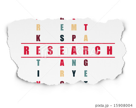 Marketing concept: word Research in solving Crossword Puzzle 15908004