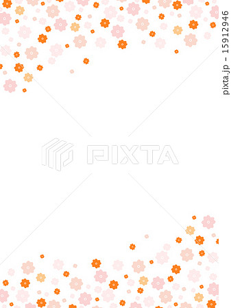 花柄背景 オレンジのイラスト素材