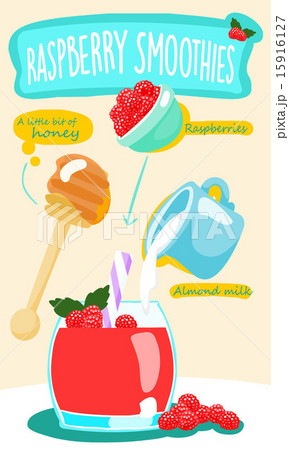 raspberry smoothie with almond milk vector raspberry smoothie with almond milk vector 15916127