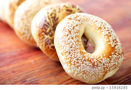 bagel on wood bagel on wood 15916285