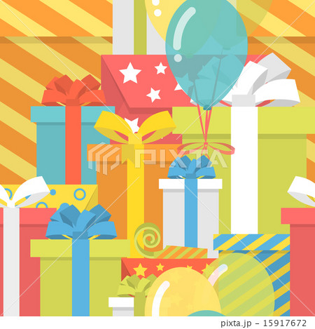 Modern Flat Birthday Pattern with Gifts Modern Flat Birthday Pattern with Gifts 15917672
