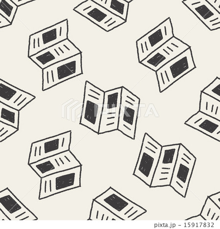 newspaper doodle drawing seamless pattern 15917832