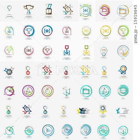 Large corporate company logo collection. Universal icon set for various ideas 15919845
