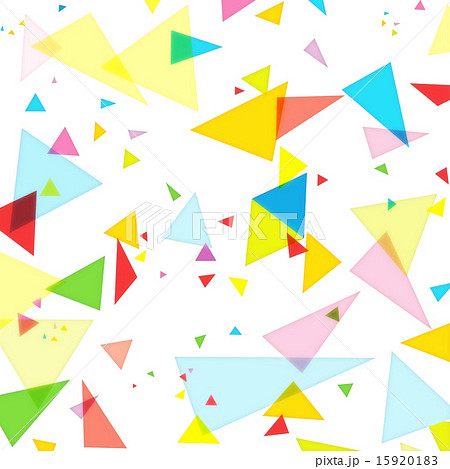 幾何学模様 カラフル三角 白のイラスト素材 15920183 Pixta