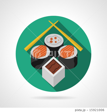 Sushi set green round vector icon Sushi set green round vector icon 15921006