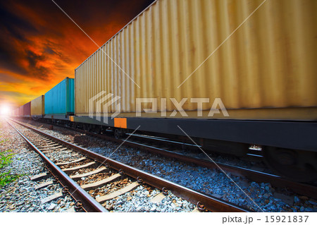 boxcar container trains on track boxcar container trains on track 15921837