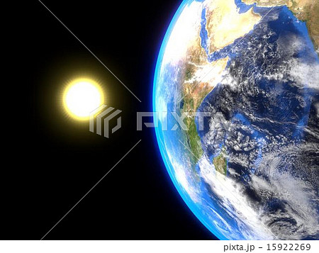 地球の影から太陽が出現のイラスト素材