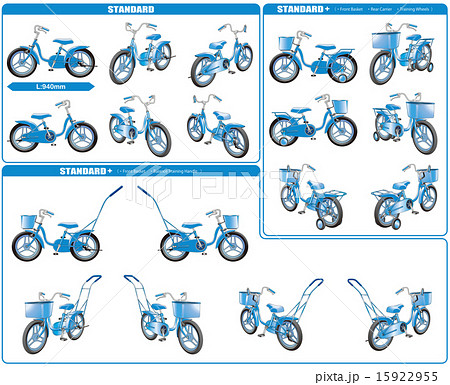 1-[12インチ幼児用自転車セット-3タイプ+ブルーカラー] 15922955