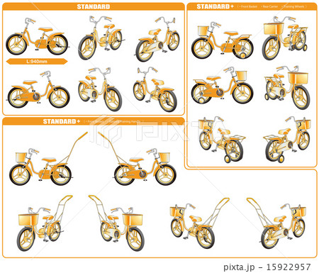 3-[12インチ幼児用自転車セット-3タイプ+イエローカラー] 15922957
