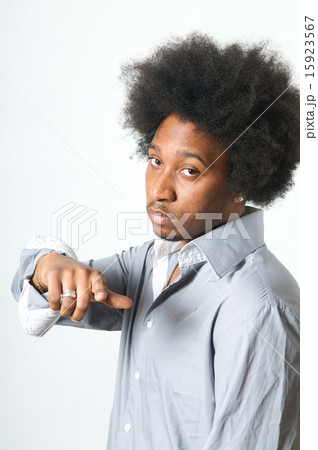 Cool African American Man pointing 15923567