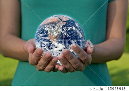 Hand holding a globe. Save Earth Environment Hand holding a globe. Save Earth Environment 15923913