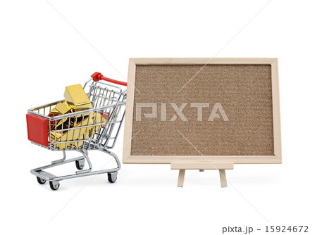 Gold with blank cork board 15924672