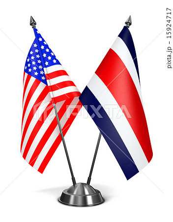 USA and Costa Rica - Miniature Flags. 15924717