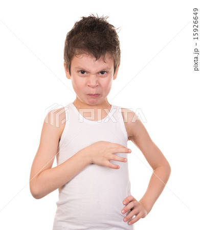 wet hair boy with emotion on white wet hair boy with emotion on white 15926649