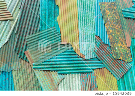 Colorful of Rusted galvanized iron plate 15942039