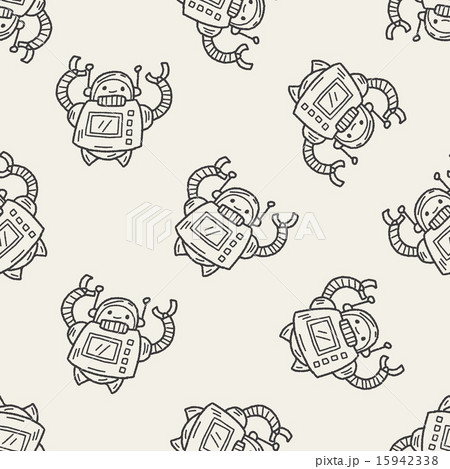 Doodle Robot seamless pattern background 15942338