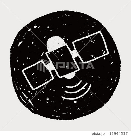Satellite doodle drawing 15944537