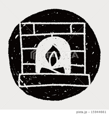 Fireplace doodle drawing 15944661