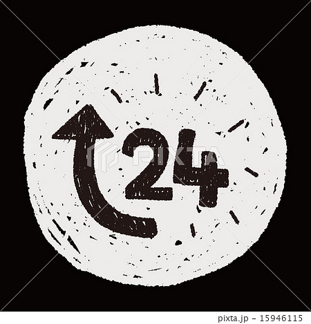 24 hours customer service doodle drawing 24 hours customer service doodle drawing 15946115