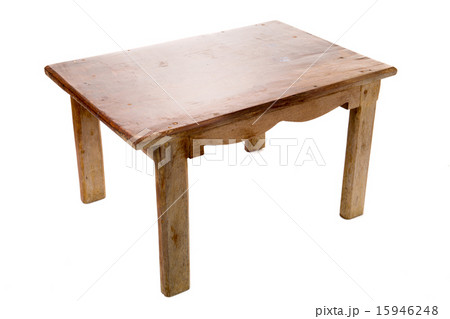 Wooden table on white background 15946248