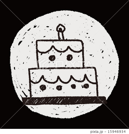 birthday cake doodle drawing 15946934