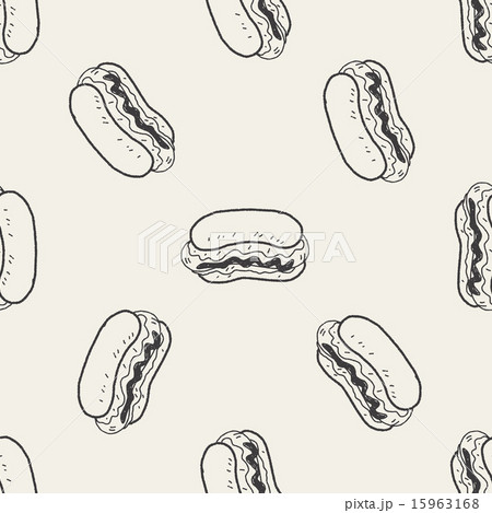 hot dog doodle seamless pattern background 15963168