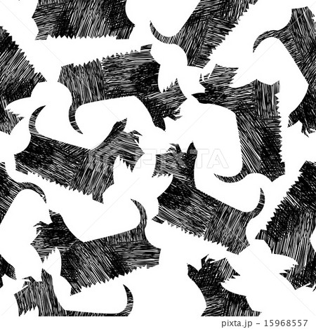 Amusing vector Scottish Terriers seamless pattern 15968557
