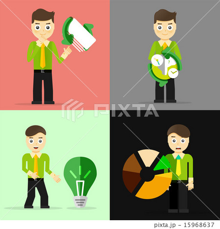 Set of businessman pose character concepts Set of businessman pose character concepts 15968637