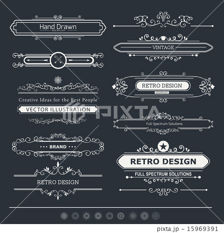 Set of Vintage Decorations Elements 15969391
