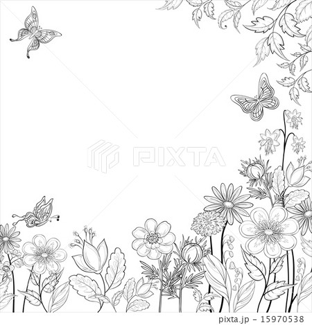 Flower background, contours 15970538