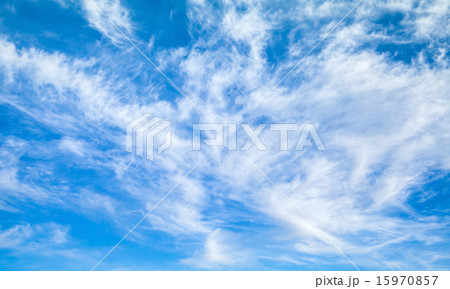 Natural bright blue cloudy sky background 15970857