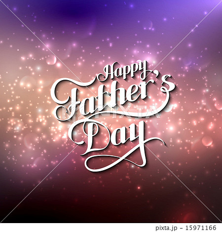 handwritten Happy Fathers Day retro label on blurred background 15971166